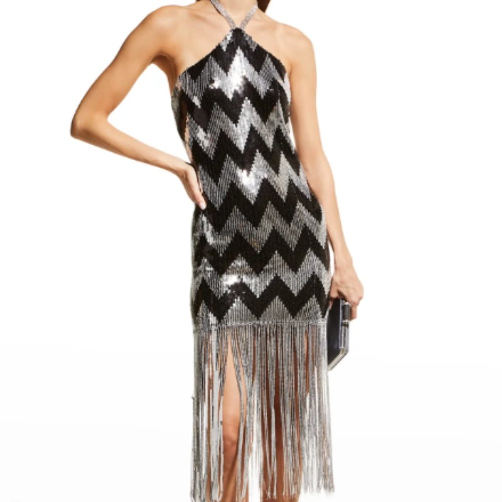 NEW to Poshmark closet, worn once!! Bronx And Banco Gatsby Graphic Halterfringe